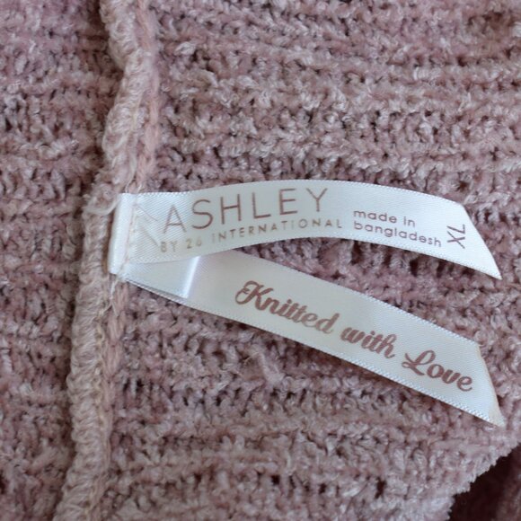 Women's Ashley By 26 International Open Front Cardigan XLARGE Pink PRE-OWNED - Picture 11 of 12